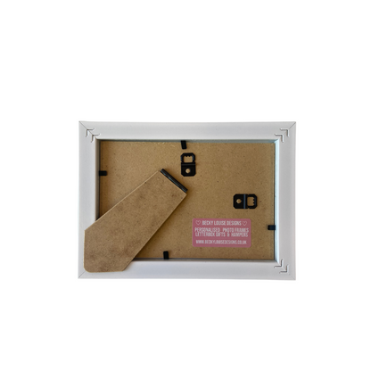 Image shows the back of photo frame