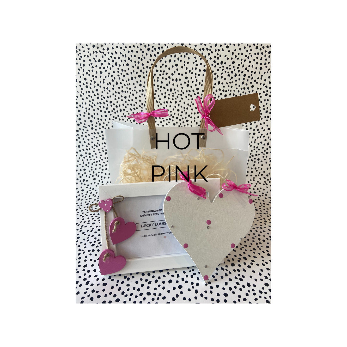 Image shows example of hot pink gift set
