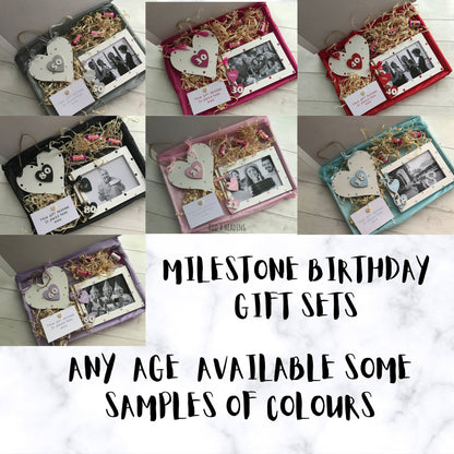 Personalised Handcrafted 40th Birthday Photo Frame Wooden Plaque Gift Hamper Set Keepsake