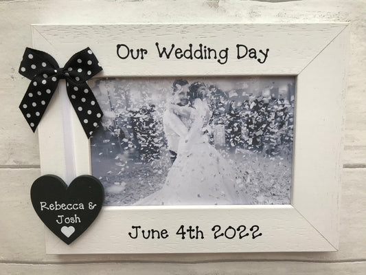 Personalised Wedding Day Gift Wooden Handcrafted Photo Frame