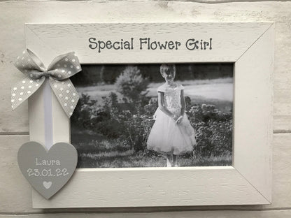 Personalised Special Flower Girl Memory Gift Wooden Handcrafted Photo Frame