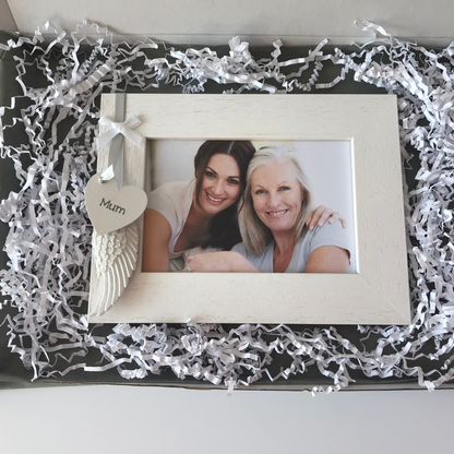 Feather Angel Wing Condolence In Loving Memory Personalised Luxury Wooden Photo Frame