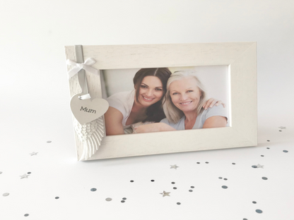 Feather Angel Wing Condolence In Loving Memory Personalised Luxury Wooden Photo Frame