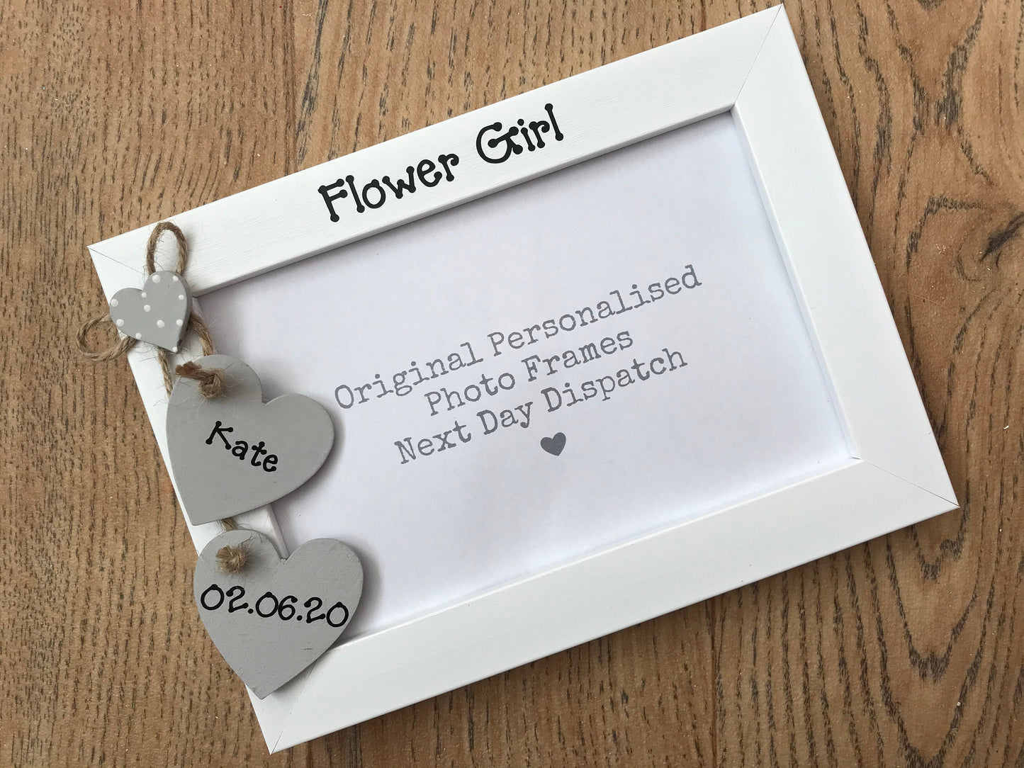Handcrafted Personalised Flower Girl Picture Frame