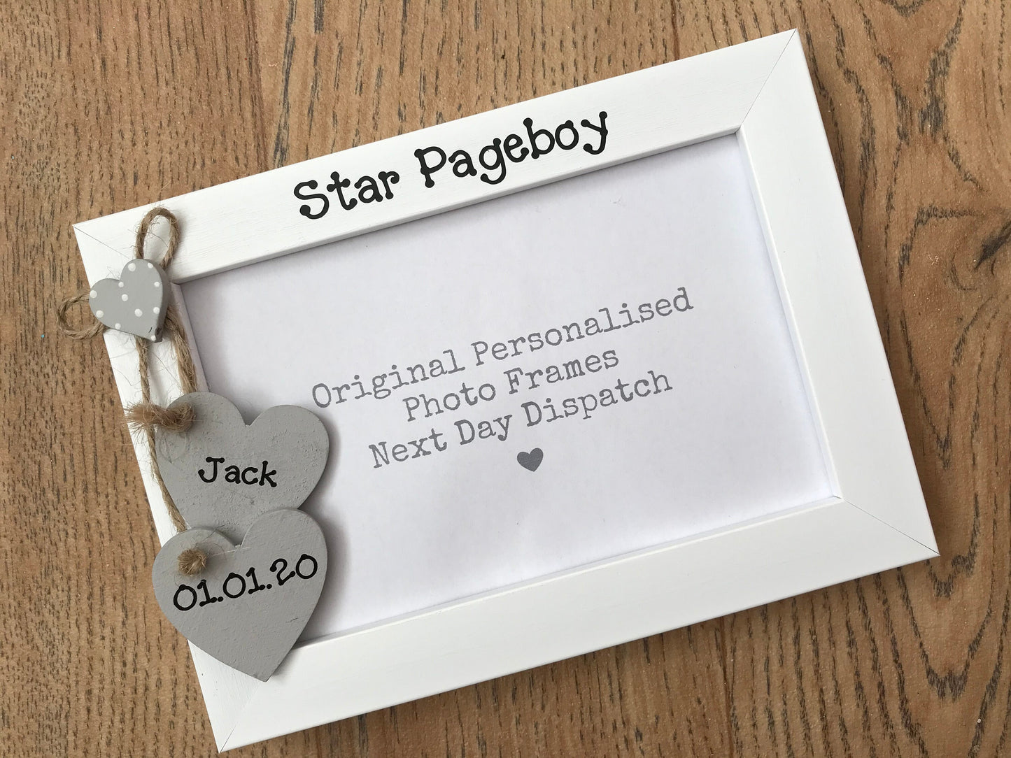 Handcrafted Personalised Page Boy Picture Frame