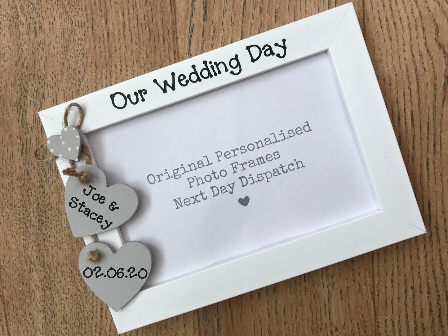 Handcrafted Personalised Our Wedding Day Gift Picture Frame Keepsake