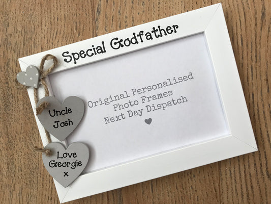 Handcrafted Personalised Special Godfather Photo Picture Frame