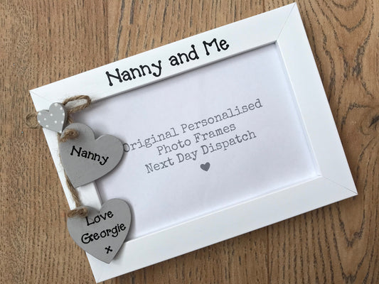 Handcrafted Personalised Nanny and Me Picture Frame