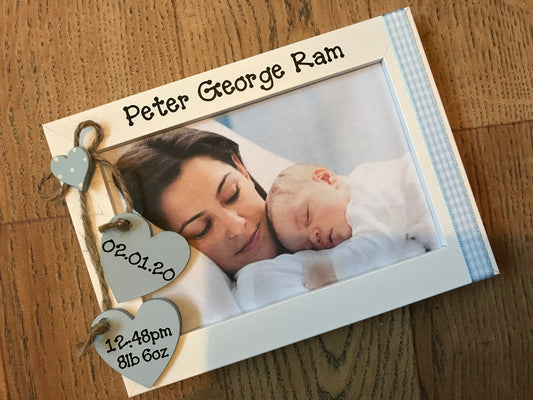 Personalised Handcrafted Newborn Picture Frame