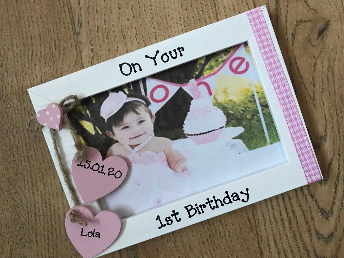Personalised Handcrafted 1st Birthday Baby Girl Boy Frame 6x4" Personalised Photo Picture Frame Birthday Gift Keepsake