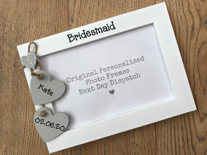 Handcrafted Personalised Bridesmaid Picture Frame