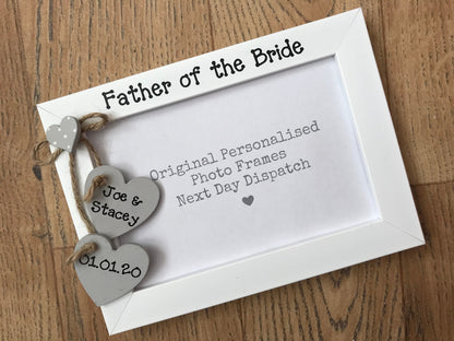 Handcrafted Personalised Father Of The Bride Picture Frame