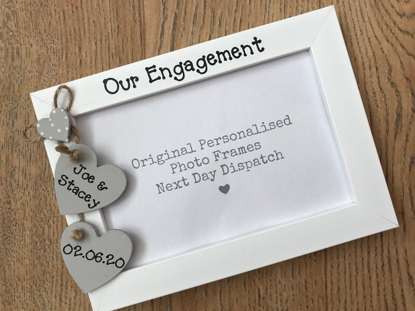 Handcrafted Personalised Engagement Picture Frame