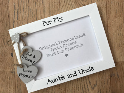 Handcrafted Personalised For My Auntie and Uncle Picture Frame