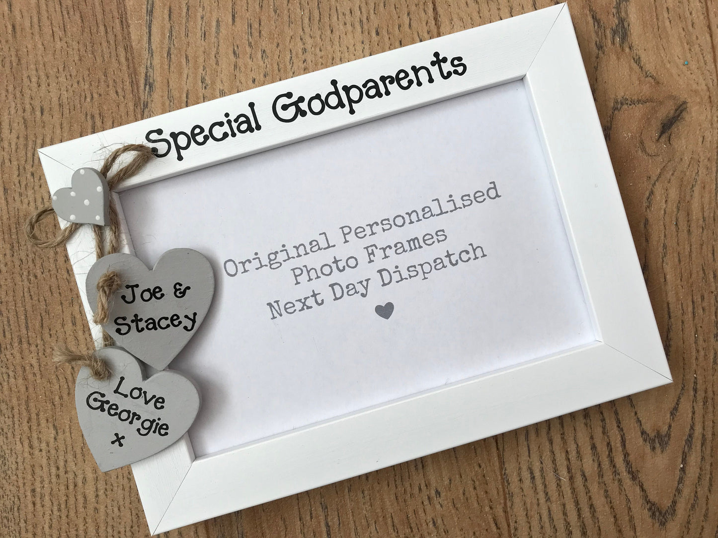 Handcrafted Personalised Special Godparents Picture Frame