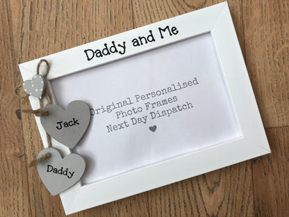 Handcrafted Personalised Daddy and Me Photo Picture Frame