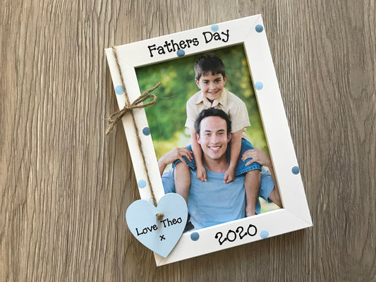 Handcrafted Personalised Happy Fathers Day Picture Frame