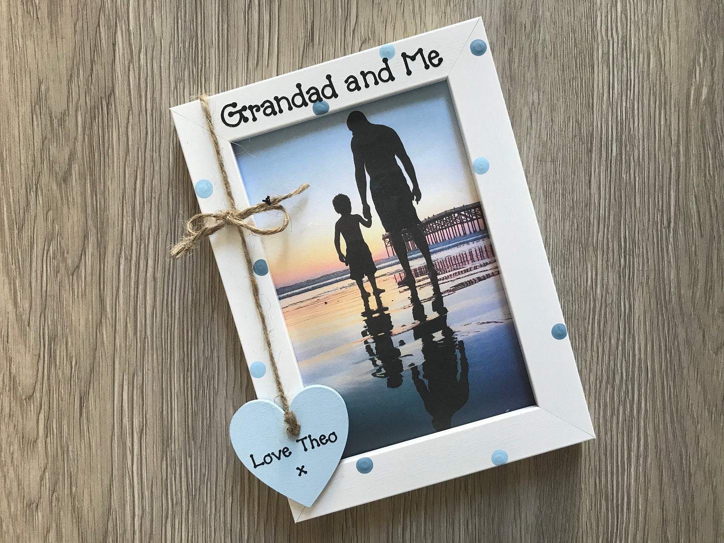 Handcrafted Personalised Grandad and Me  Picture Frame
