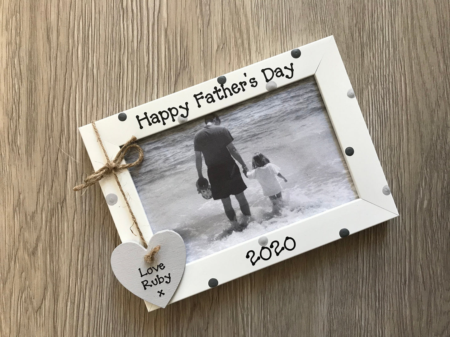 Handcrafted Personalised Happy Fathers Day Daddy Picture Frame
