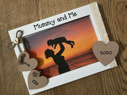 Personalised Handcrafted Vintage Lace Mummy and Me Picture Frame
