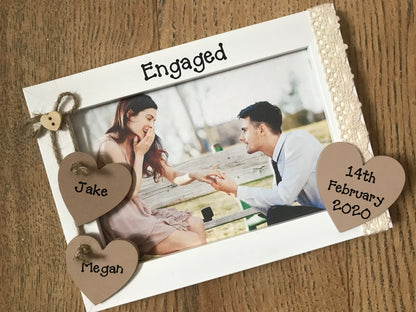 Personalised Handcrafted Vintage Engagement Picture Frame