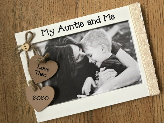Personalised Handcrafted Vintage Lace My Auntie and Me Picture Frame