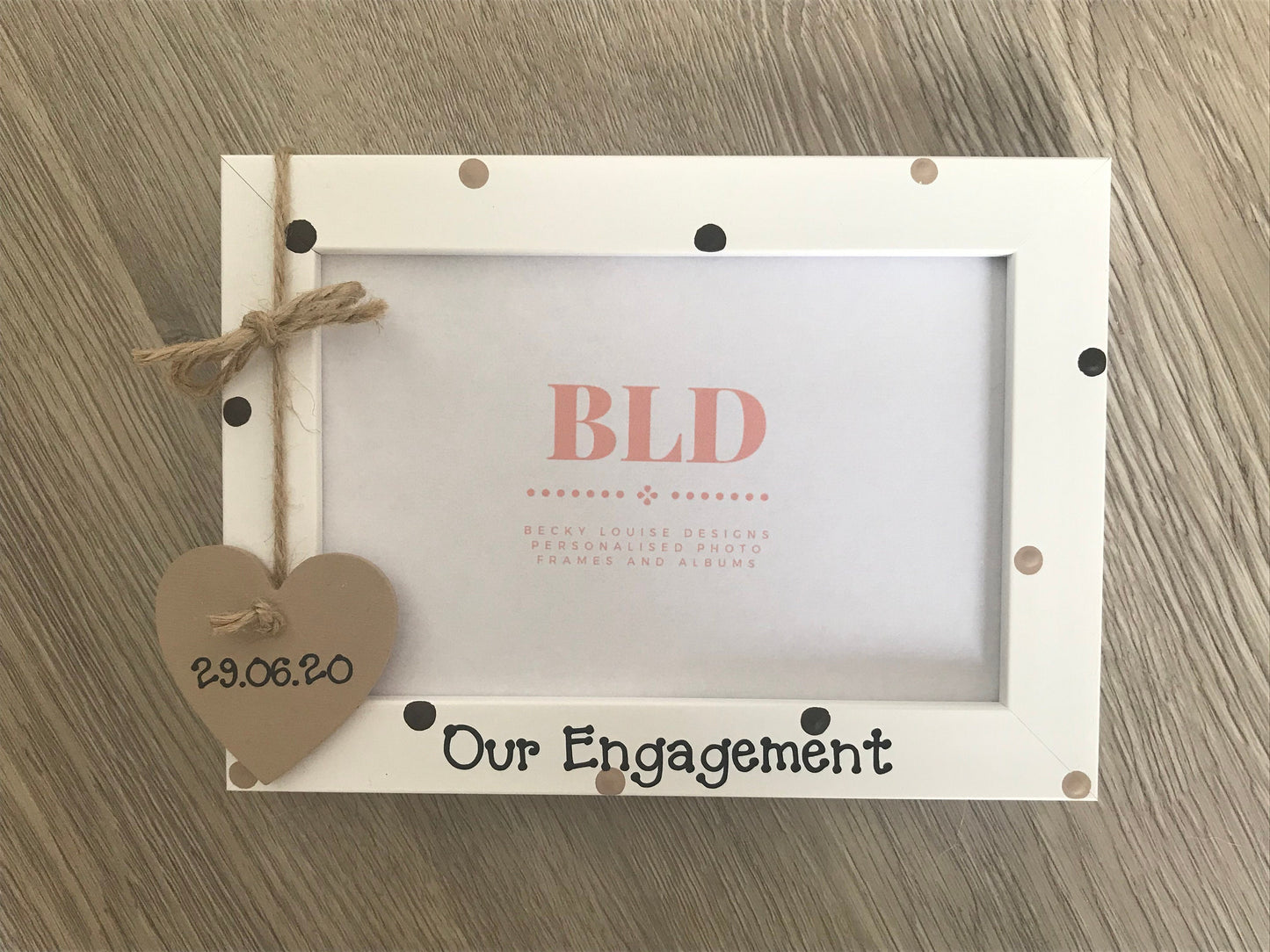 Handcrafted Personalised Engagement Picture Frame