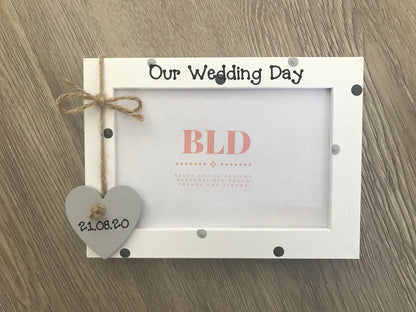 Handcrafted Personalised Wedding Day Picture Frame