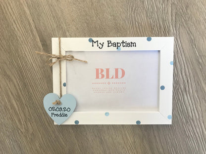 Handcrafted Personalised Baptism Day Picture Frame