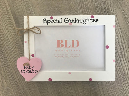 Handcrafted Personalised Special Goddaughter Picture Frame