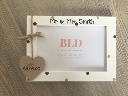 Handcrafted Personalised Mr & Mrs Wedding Day Congratulations Picture Frame