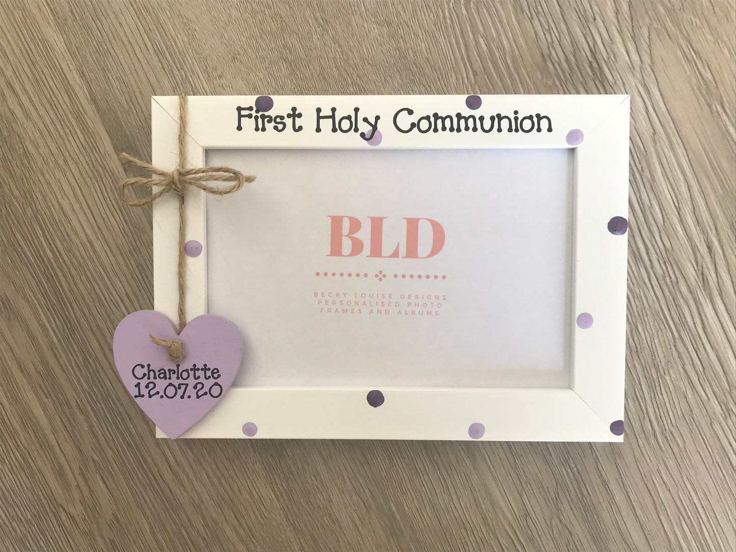 Handcrafted Personalised First Holy Communion  Picture Frame