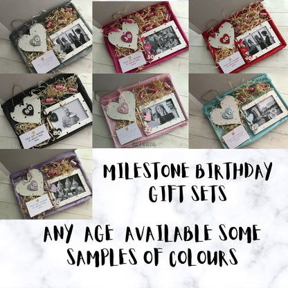Personalised Handcrafted 80th Birthday Photo Frame Wooden Plaque Gift Hamper Set Keepsake