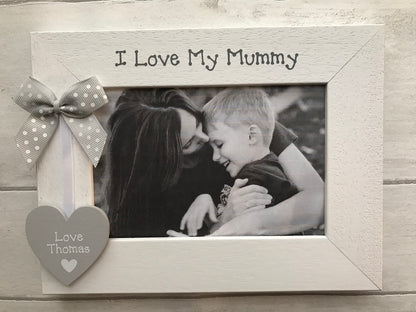 Personalised I Love My Mummy Wooden Handcrafted Photo Frame