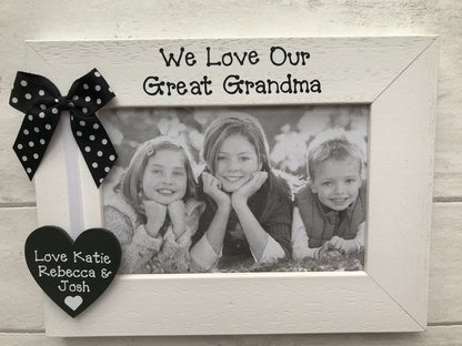 Personalised We Love Our Great Grandma Wooden Handcrafted Photo Frame