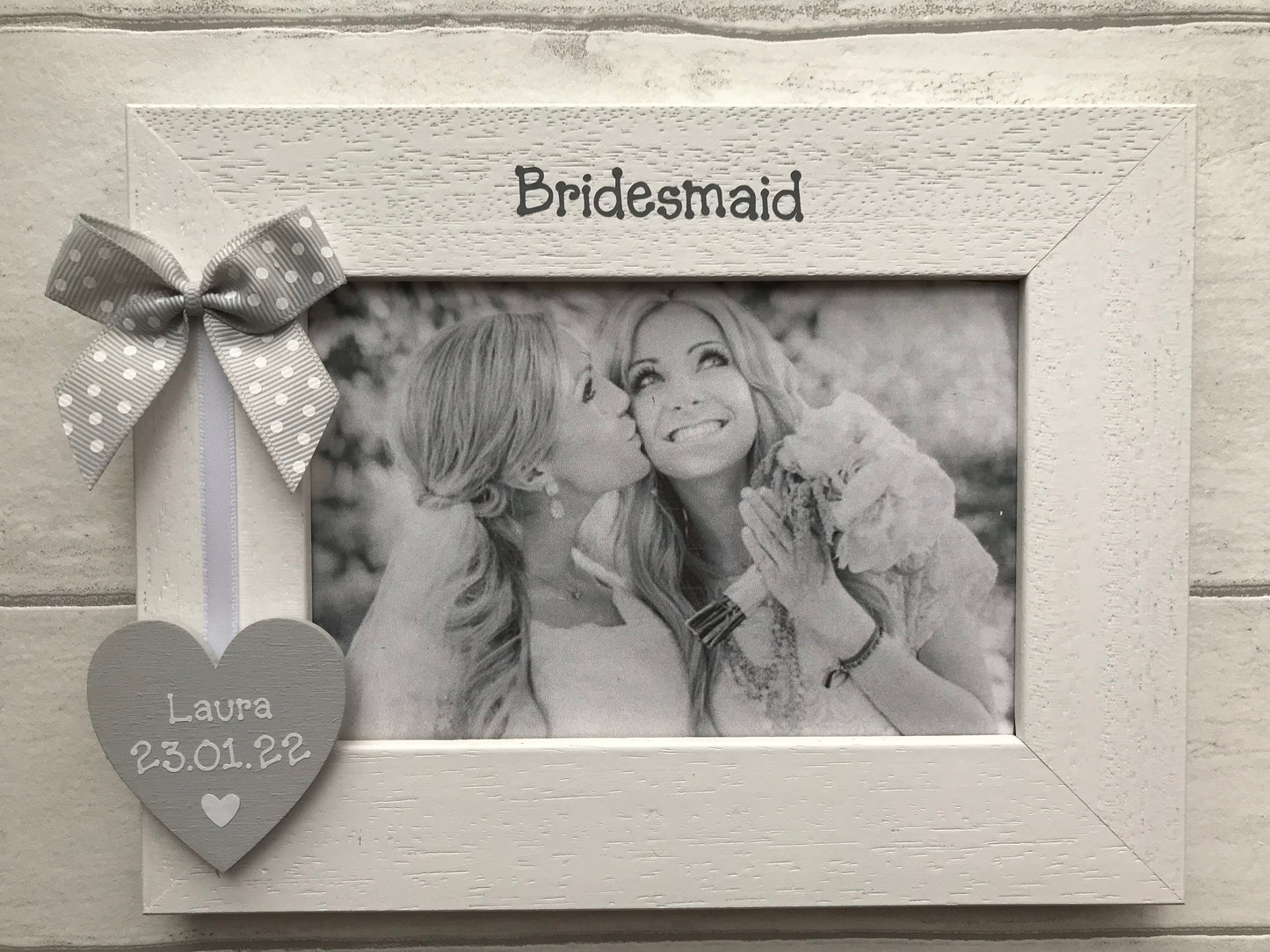 Personalised Bridesmaid Thank You Gift Wooden Handcrafted Photo Frame