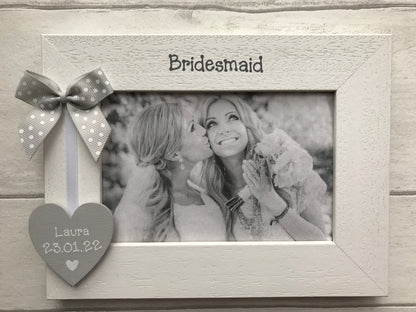 Personalised Bridesmaid Thank You Gift Wooden Handcrafted Photo Frame