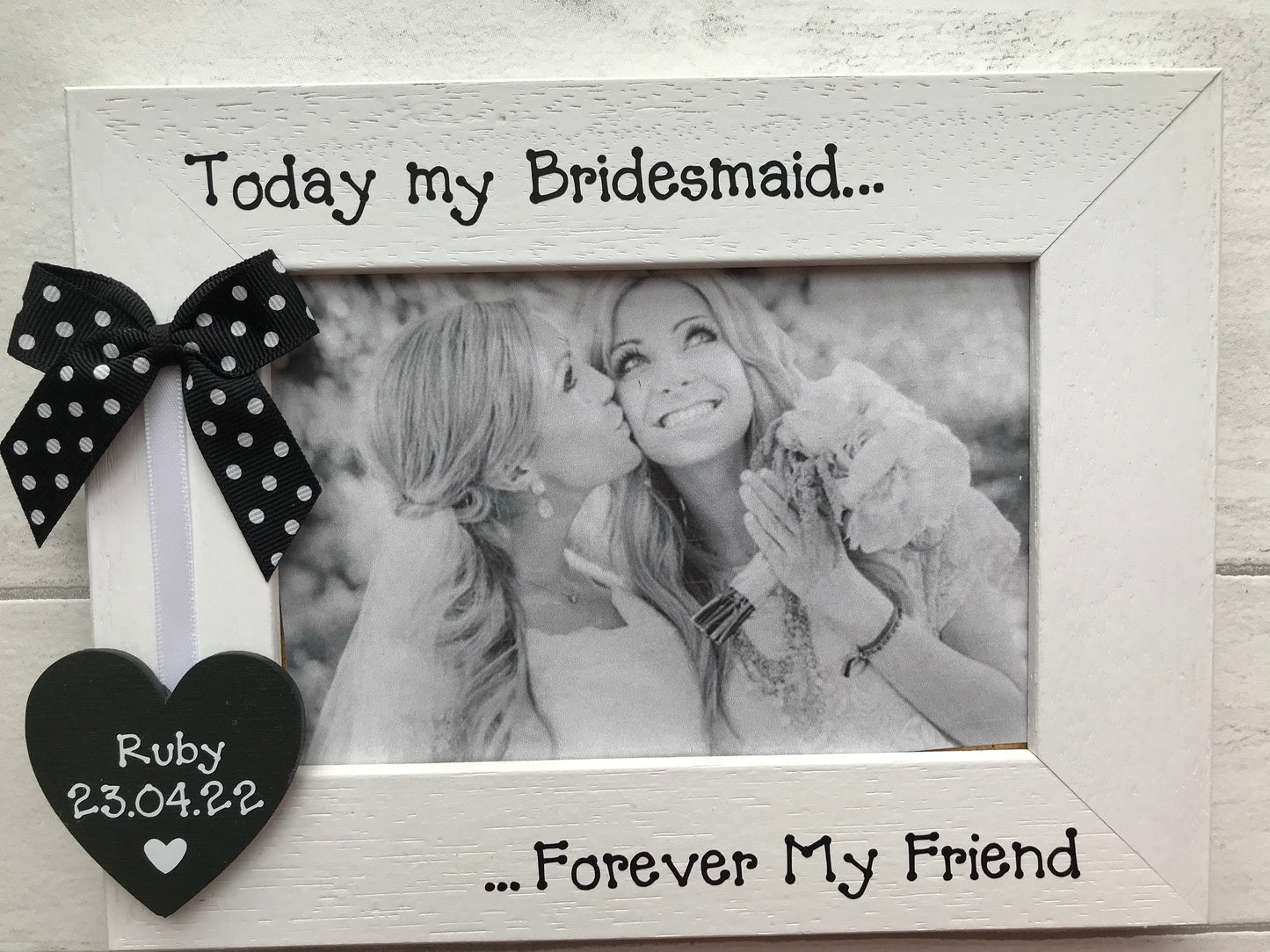 Personalised Bridesmaid Thank You Friendship Gift Wooden Handcrafted Photo Frame