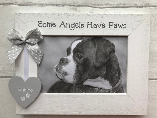 Personalised Wooden Handcrafted Dog Pet Loss In Memory Remembrance Photo Frame