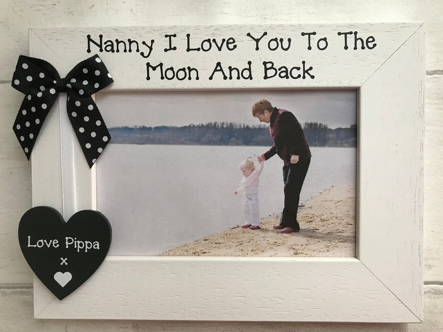 Personalised Nanny I Love You To The Moon And Back Wooden Handcrafted Photo Frame
