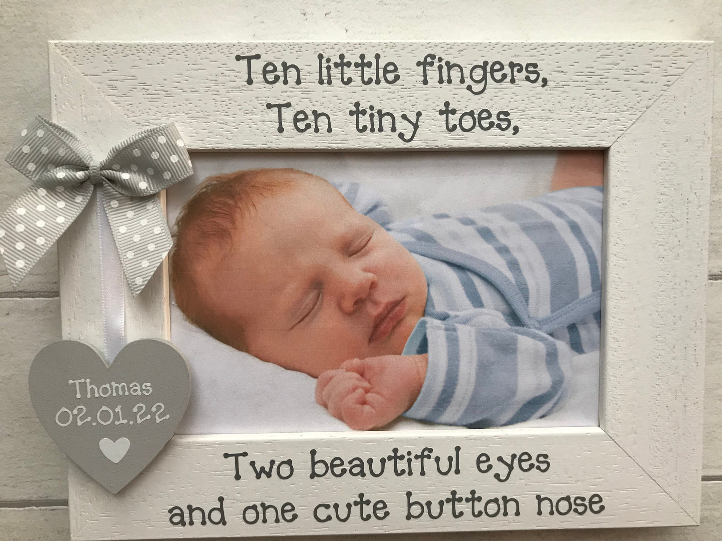 Personalised Newborn Baby Boy Girl First Photo Gift Wooden Handcrafted Photo Frame