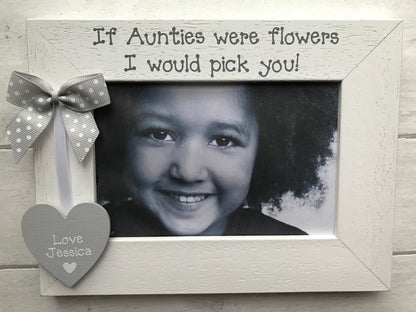 Personalised If Aunties Were Flowers Wooden Handcrafted Photo Frame