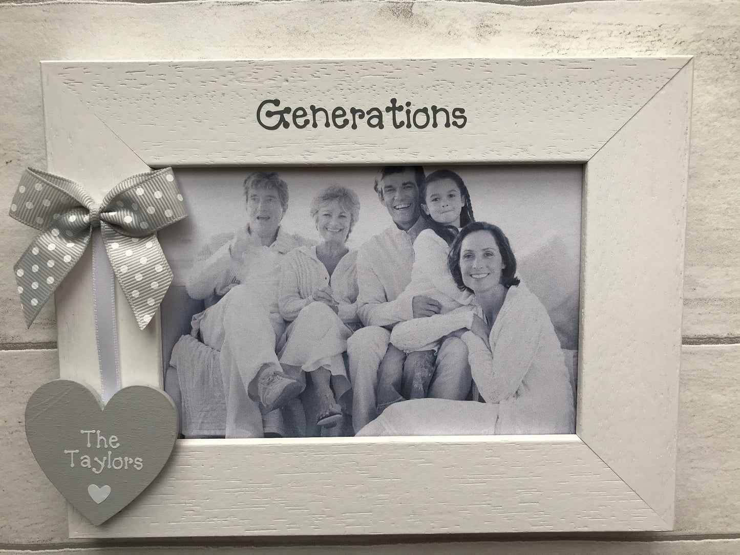 Personalised Family Generations Memory Gift Wooden Handcrafted Photo Frame