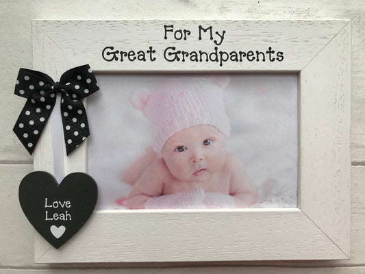 Personalised For My Great Grandparents Wooden Handcrafted Photo Frame