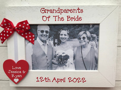Personalised Grandparents Of The Bride Thank You Gift Wooden Handcrafted Photo Frame