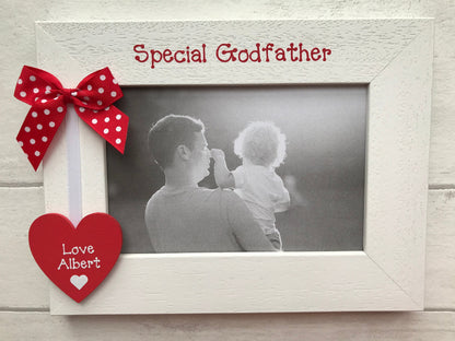 Personalised Special Godfather Gift Wooden Handcrafted Photo Frame