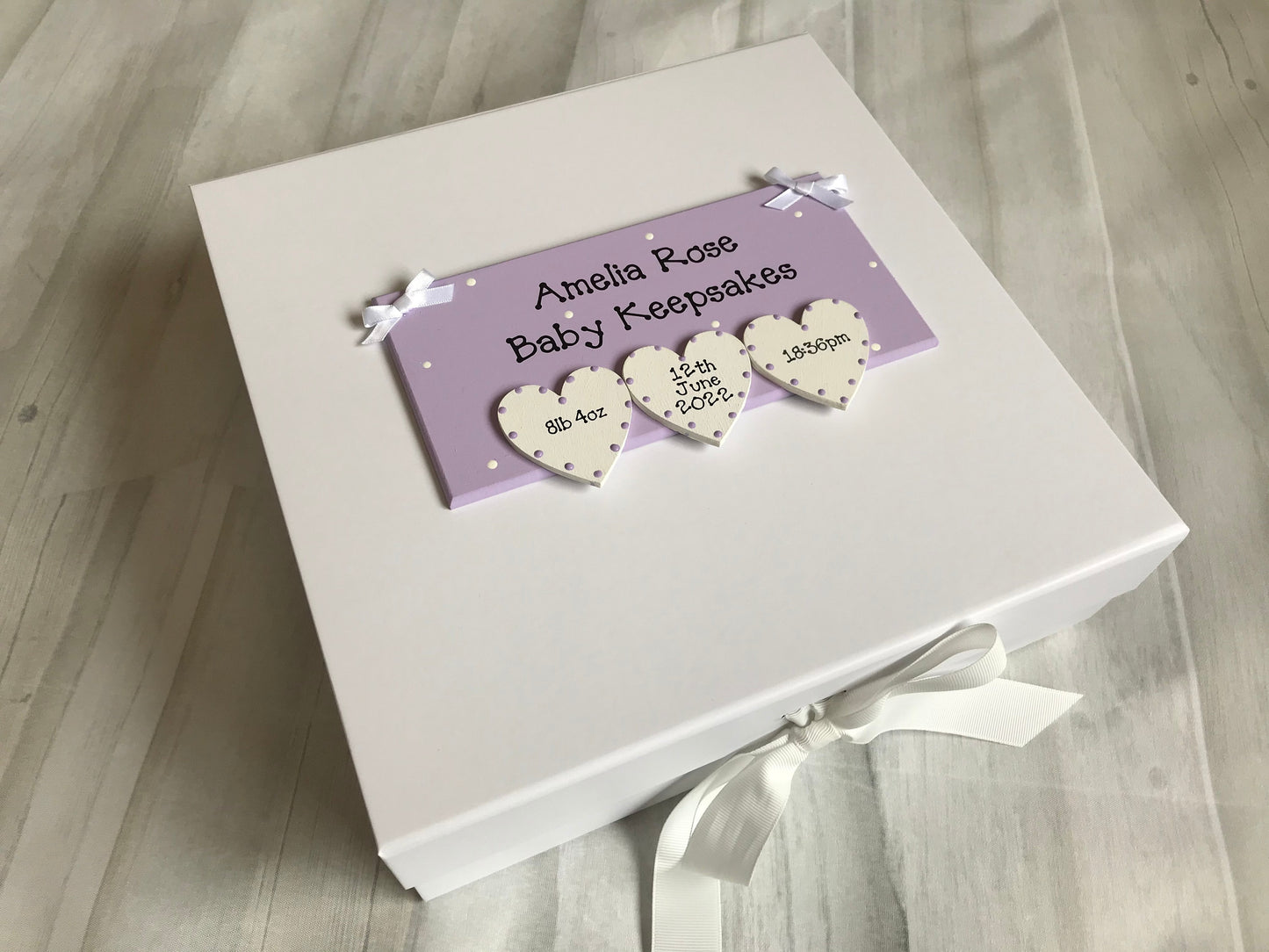 Personalised New Baby Girl Keepsake Box